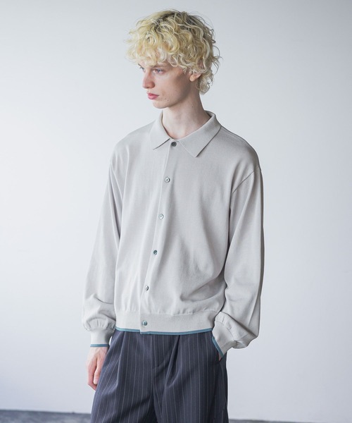 HARE（ハレ）の「ハイショクニットシャツ(HARE)（ニット/セーター・メンズ・ブラック/グレー/グリーン・FREE）」の13枚目の写真