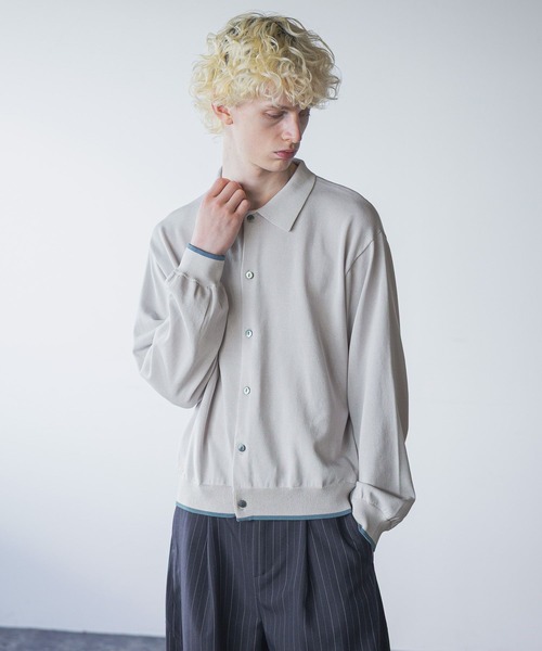 HARE（ハレ）の「ハイショクニットシャツ(HARE)（ニット/セーター・メンズ・ブラック/グレー/グリーン・FREE）」の14枚目の写真