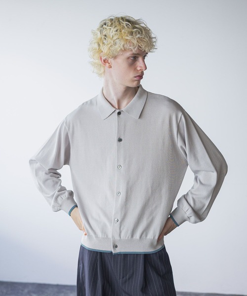 HARE（ハレ）の「ハイショクニットシャツ(HARE)（ニット/セーター・メンズ・ブラック/グレー/グリーン・FREE）」の15枚目の写真