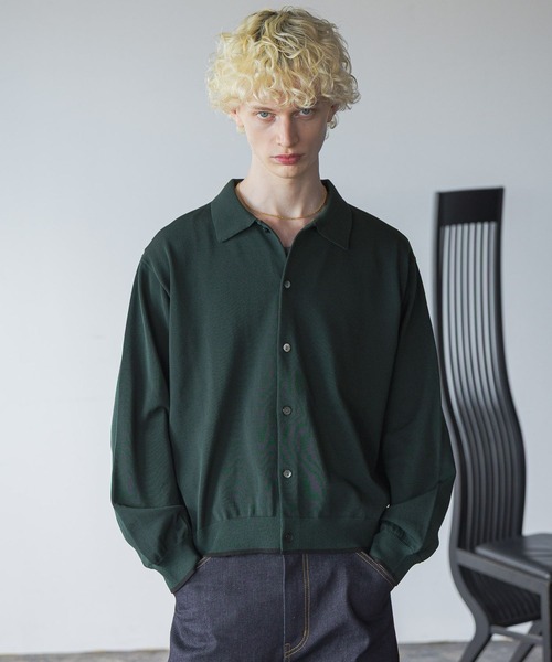 HARE（ハレ）の「ハイショクニットシャツ(HARE)（ニット/セーター・メンズ・ブラック/グレー/グリーン・FREE）」の16枚目の写真