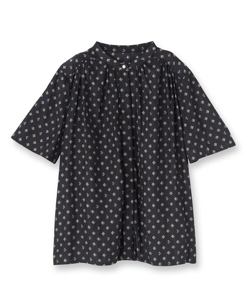 UNTITLED（アンタイトル）の「【セットアップ可/リラクシー/通勤】スクエアジオメ柄ブラウス（シャツ/ブラウス・レディース・ブラック系/チャコール/ホワイト系1・00/48/44/04/02）」の14枚目の写真