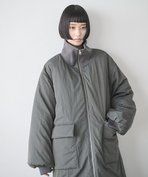 AIC.（エーアイシー）の「撥水加工リブカラー中綿ロングコート（ダウン 