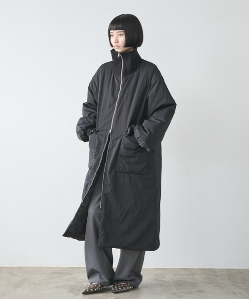 撥水加工リブカラー中綿ロングコート（ダウンジャケット/コート）｜AIC