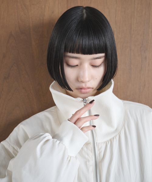 セール】撥水加工リブカラー中綿ロングコート（ダウンジャケット