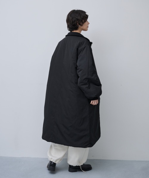 黒 ジップアップ ロングコート SHIPS Colors（シップスカラーズ） ステンカラーコート コート SHIPS