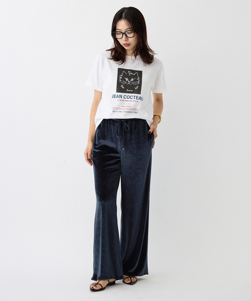 Liten リテン ベロアパンツ ベロアイージーパンツ 2 セットアップ対応》ベロアドット刺繍イージーパンツ（4-0310-6