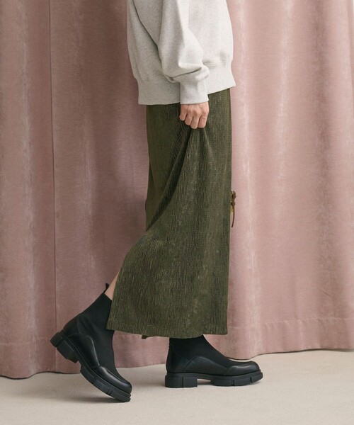 ビューティー＆ユース ユナイテッドアローズ（BEAUTY&YOUTH）/ベロアプリーツ タイトスカート ウォッシャブル セール】ベロアプリーツ タイトスカート ウォッシャブル（スカート