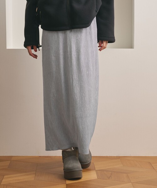 BEAUTY&YOUTH UNITED ARROWS(ビューティーアンドユースユナイテッドアローズ)の「ベロアプリーツ タイトスカート ウォッシャブル(スカート・レディース・グレー/オリーブ/ブラック・M/S)」の4枚目の写真