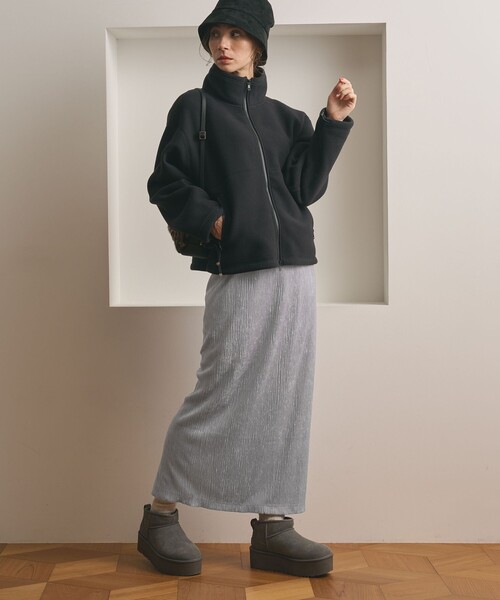 BEAUTY&YOUTH UNITED ARROWS(ビューティーアンドユースユナイテッドアローズ)の「ベロアプリーツ タイトスカート ウォッシャブル(スカート・レディース・グレー/オリーブ/ブラック・M/S)」の6枚目の写真