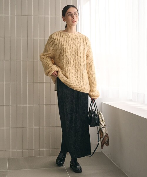 BEAUTY&YOUTH UNITED ARROWS(ビューティーアンドユースユナイテッドアローズ)の「ベロアプリーツ タイトスカート ウォッシャブル(スカート・レディース・グレー/オリーブ/ブラック・M/S)」の7枚目の写真