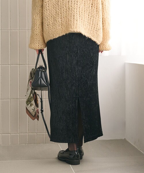 BEAUTY&YOUTH UNITED ARROWS(ビューティーアンドユースユナイテッドアローズ)の「ベロアプリーツ タイトスカート ウォッシャブル(スカート・レディース・グレー/オリーブ/ブラック・M/S)」の11枚目の写真