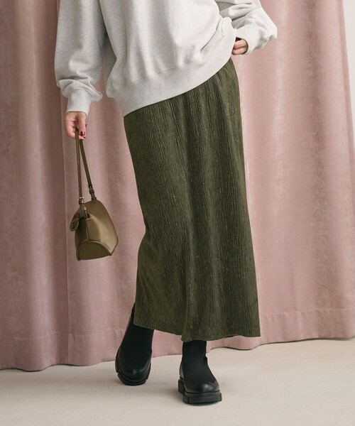 BEAUTY&YOUTH UNITED ARROWS(ビューティーアンドユースユナイテッドアローズ)の「ベロアプリーツ タイトスカート ウォッシャブル(スカート・レディース・グレー/オリーブ/ブラック・M/S)」の12枚目の写真