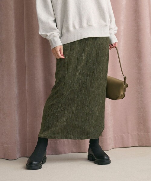 BEAUTY&YOUTH UNITED ARROWS(ビューティーアンドユースユナイテッドアローズ)の「ベロアプリーツ タイトスカート ウォッシャブル(スカート・レディース・グレー/オリーブ/ブラック・M/S)」の13枚目の写真
