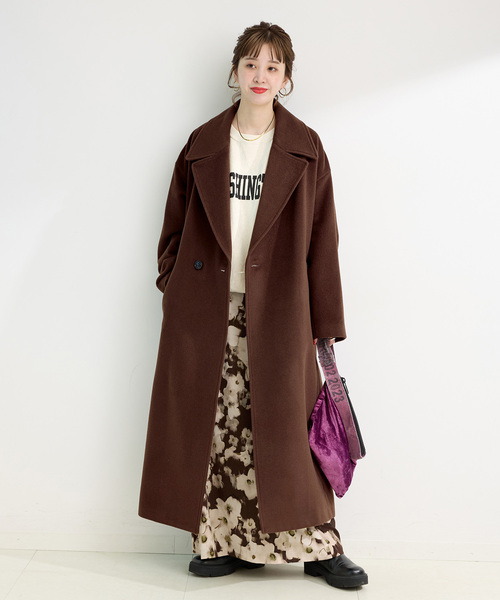 B.C STOCK（ベーセーストック）の「ショートメルトモッサテイラーボクシーロング（その他アウター・レディース・ブラック/ブラウン/イエロー/アイボリー・SMALL/MEDIUM）」の4枚目の写真