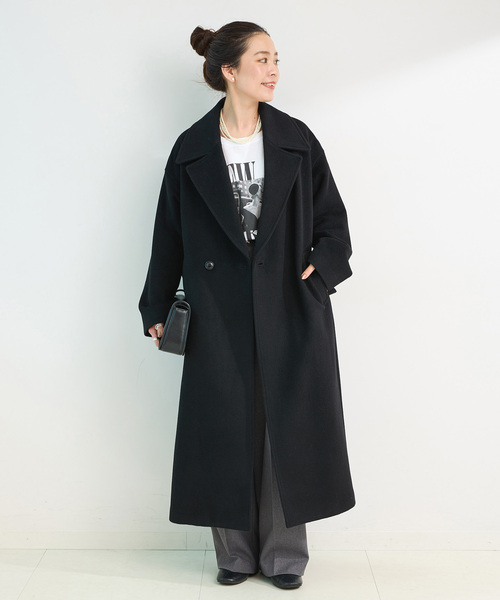 B.C STOCK（ベーセーストック）の「ショートメルトモッサテイラーボクシーロング（その他アウター・レディース・ブラック/ブラウン/イエロー/アイボリー・SMALL/MEDIUM）」の18枚目の写真