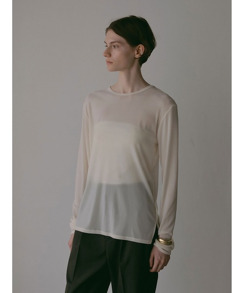 HER.(ハー)の「フロッキーチュールトップス(Tシャツ/カットソー・レディース・ブラック/オフホワイト・フリー)」の1枚目の写真