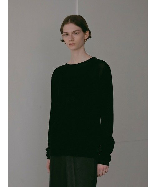 HER.(ハー)の「フロッキーチュールトップス(Tシャツ/カットソー・レディース・ブラック/オフホワイト・フリー)」の2枚目の写真