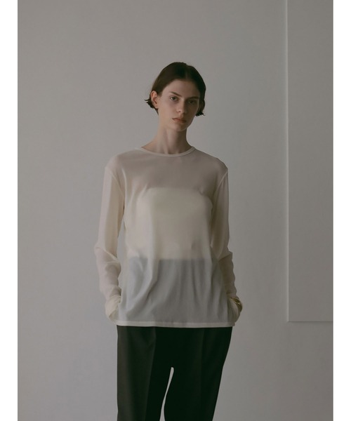 HER.(ハー)の「フロッキーチュールトップス(Tシャツ/カットソー・レディース・ブラック/オフホワイト・フリー)」の3枚目の写真