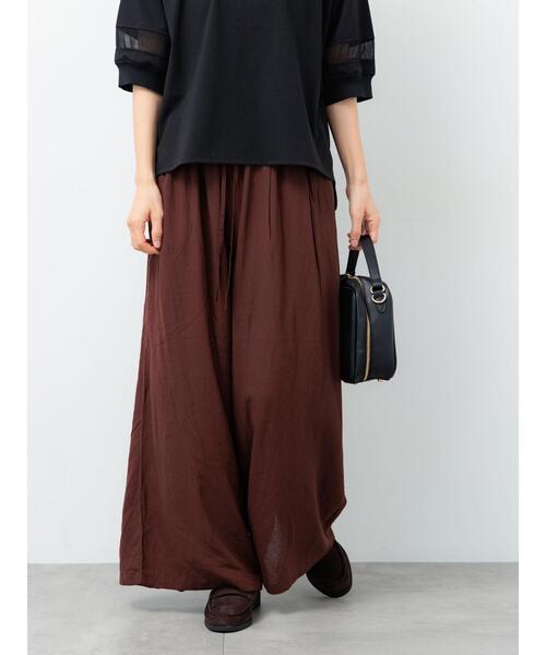 Lugnoncure（ルノンキュール）の「麻レーヨンワイドイージーパンツ（その他パンツ・レディース・ベージュ/ブラック/ターコイズブルー/ブラウン・F）」の3枚目の写真