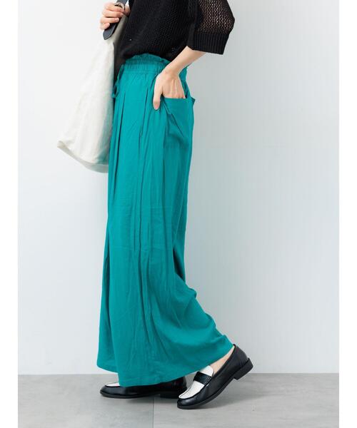 Lugnoncure（ルノンキュール）の「麻レーヨンワイドイージーパンツ（その他パンツ・レディース・ベージュ/ブラック/ターコイズブルー/ブラウン・F）」の4枚目の写真