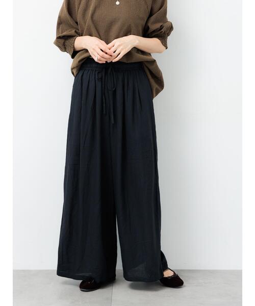 Lugnoncure（ルノンキュール）の「麻レーヨンワイドイージーパンツ（その他パンツ・レディース・ベージュ/ブラック/ターコイズブルー/ブラウン・F）」の2枚目の写真