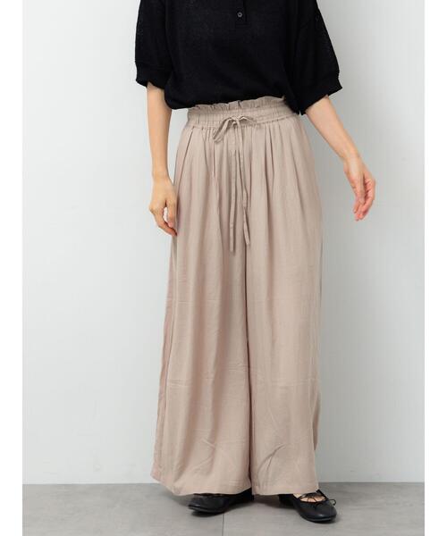 Lugnoncure（ルノンキュール）の「麻レーヨンワイドイージーパンツ（その他パンツ・レディース・ベージュ/ブラック/ターコイズブルー/ブラウン・F）」の6枚目の写真