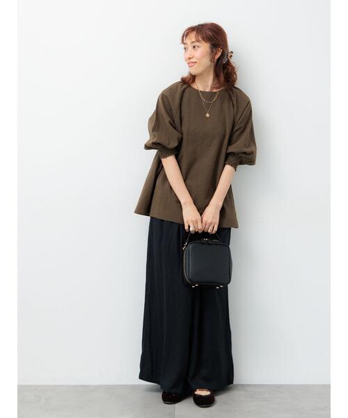 Lugnoncure（ルノンキュール）の「麻レーヨンワイドイージーパンツ（その他パンツ・レディース・ベージュ/ブラック/ターコイズブルー/ブラウン・F）」の8枚目の写真