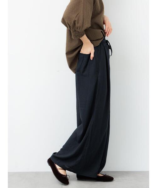 Lugnoncure（ルノンキュール）の「麻レーヨンワイドイージーパンツ（その他パンツ・レディース・ベージュ/ブラック/ターコイズブルー/ブラウン・F）」の9枚目の写真