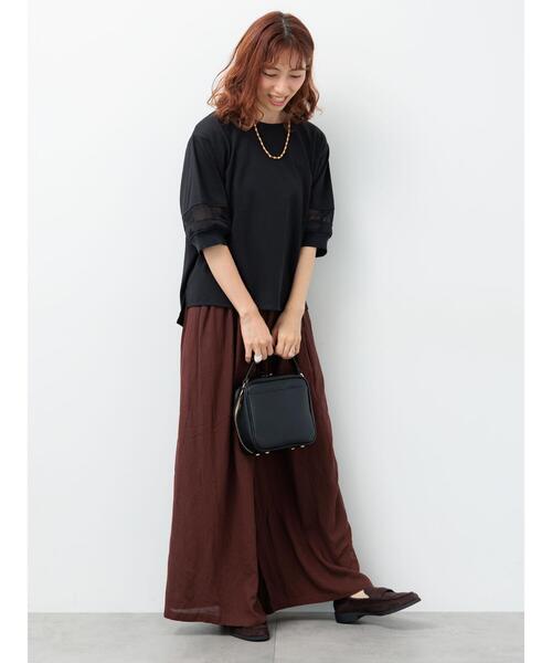 Lugnoncure（ルノンキュール）の「麻レーヨンワイドイージーパンツ（その他パンツ・レディース・ベージュ/ブラック/ターコイズブルー/ブラウン・F）」の11枚目の写真