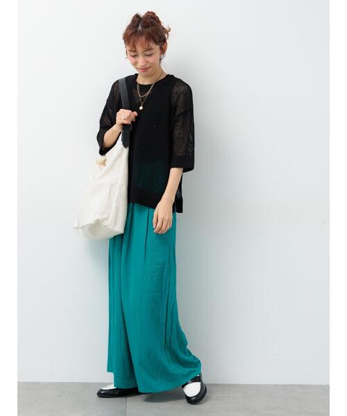 Lugnoncure（ルノンキュール）の「麻レーヨンワイドイージーパンツ（その他パンツ・レディース・ベージュ/ブラック/ターコイズブルー/ブラウン・F）」の13枚目の写真