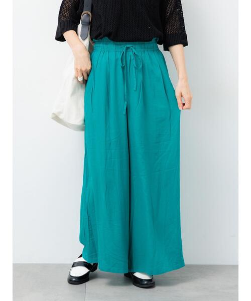 Lugnoncure（ルノンキュール）の「麻レーヨンワイドイージーパンツ（その他パンツ・レディース・ベージュ/ブラック/ターコイズブルー/ブラウン・F）」の15枚目の写真