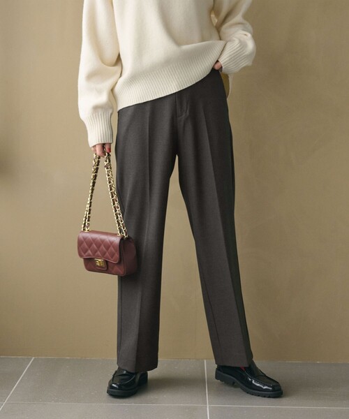 BEAUTY&YOUTH UNITED ARROWS(ビューティーアンドユースユナイテッドアローズ)の「裏起毛バックゴム ストレートパンツ ウォッシャブル(スラックス・レディース・ダークグレー/モカ/オフホワイト/ブラック/ベージュ・XS/S/M/L)」の7枚目の写真