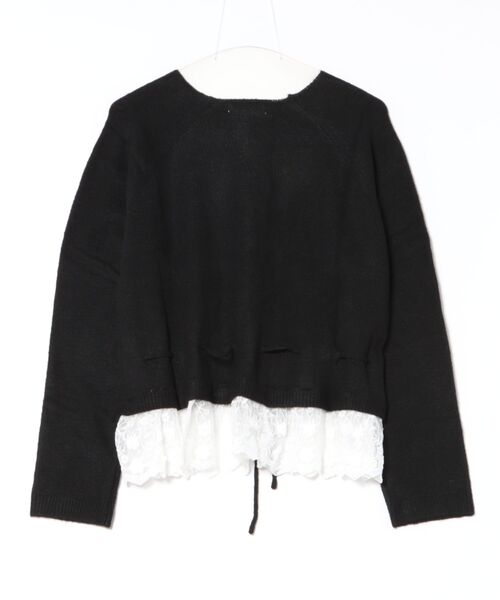 セール】裾レースドッキングカーディガン（カーディガン/ボレロ