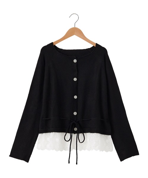セール】裾レースドッキングカーディガン（カーディガン/ボレロ