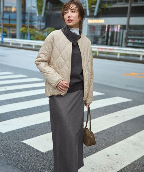 中綿パディング コンパクト アウター（ノーカラージャケット）｜23区