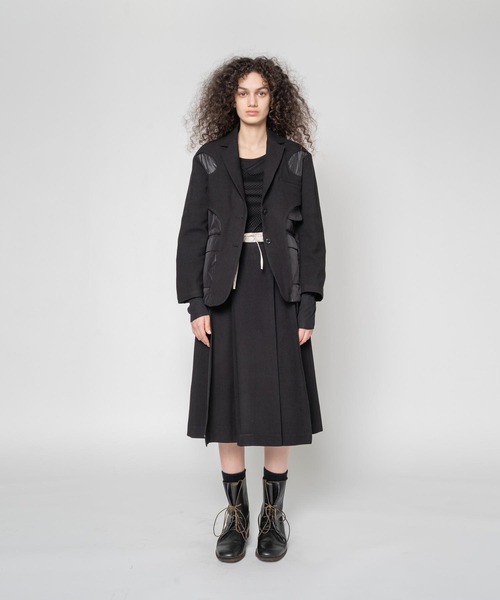 muller of yoshiokubo（ミュラーオブヨシオクボ）の「muller of yoshiokubo ミュラーオブヨシオクボ / BUMPY WOOL LAYER SKIRT バンピーウールレイヤースカート / MLF25403（スカート・レディース・ブラック/ベージュ・36/38）」の9枚目の写真
