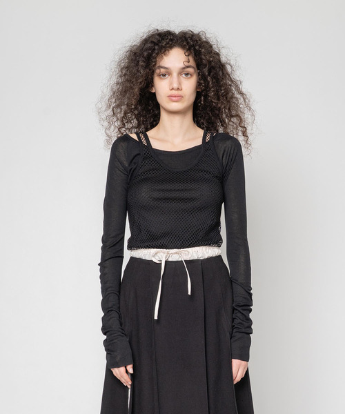 muller of yoshiokubo（ミュラーオブヨシオクボ）の「muller of yoshiokubo ミュラーオブヨシオクボ / BUMPY WOOL LAYER SKIRT バンピーウールレイヤースカート / MLF25403（スカート・レディース・ブラック/ベージュ・36/38）」の10枚目の写真