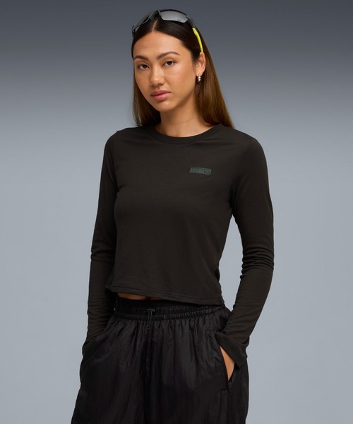 PUMA(プーマ)の「PUMA プーマ ウィメンズ PUMA x ROSE スリム 長袖 Tシャツ(Tシャツ/カットソー・レディース・ブラック/オフホワイト・X-SMALL/SMALL/LARGE/MEDIUM)」の2枚目の写真
