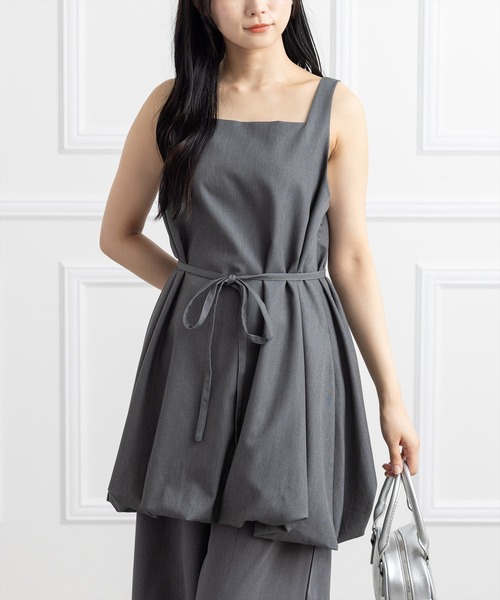 CLEAR BASIC（クリアベーシック）の「マルチウェイバルーンミニワンピース[カジュアル 着回し抜群 大人]（ワンピース・レディース・ブラウン/ブラック/グレー・F）」の3枚目の写真