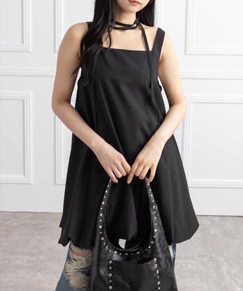 CLEAR BASIC（クリアベーシック）の「マルチウェイバルーンミニワンピース[カジュアル 着回し抜群 大人]（ワンピース・レディース・ブラウン/ブラック/グレー・F）」の2枚目の写真