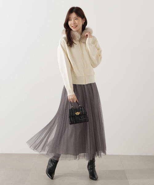 PROPORTION BODY DRESSING(プロポーションボディドレッシング)の「<E>ラメプリーツスカート / 1215227001(スカート・レディース・ダークグレー/オフホワイト・P/S/MEDIUM)」の20枚目の写真