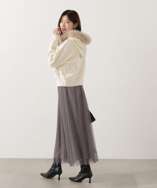 PROPORTION BODY DRESSING(プロポーションボディドレッシング)の「<E>ラメプリーツスカート / 1215227001(スカート・レディース・ダークグレー/オフホワイト・P/S/MEDIUM)」の21枚目の写真