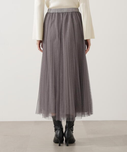 PROPORTION BODY DRESSING(プロポーションボディドレッシング)の「<E>ラメプリーツスカート / 1215227001(スカート・レディース・ダークグレー/オフホワイト・P/S/MEDIUM)」の5枚目の写真