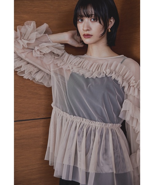 niana(ニアナ)の「チュールフリルブラウスセットドレス 2点セット 花柄 キャミワンピース 結婚式 成人式 二次会 同窓会 入学式 卒業式 パーティードレス オケージョンドレス お呼ばれ(ドレス・レディース・ブラック系その他/ブラック×ブラック・M/L)」の13枚目の写真