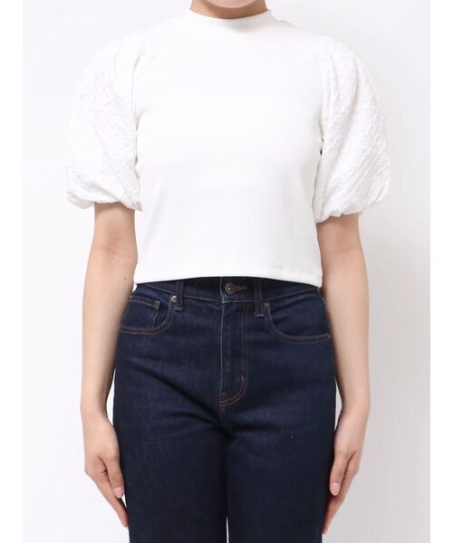 MURUA(ムルーア)の「テレコドッキングジャガードトップス(Tシャツ/カットソー・レディース・ブラック/ホワイト/ブラウン・FREE)」の17枚目の写真