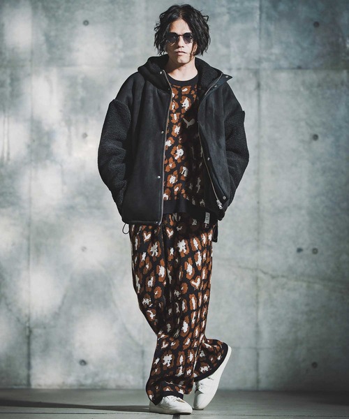GLIMCLAP（グリムクラップ）の「mn3181-Illusionism Leopard Pattern Knit ニット(192-040-gla-cf)（ニット/セーター・メンズ・ブラック/ベージュ/アイボリー/グレー系その他・S/M/L）」の12枚目の写真