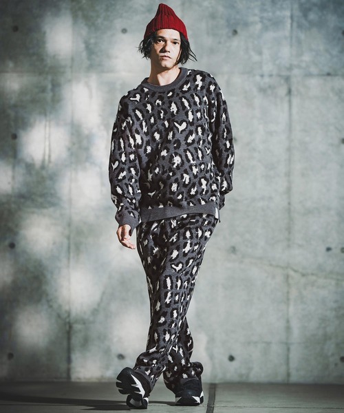 GLIMCLAP（グリムクラップ）の「mn3181-Illusionism Leopard Pattern Knit ニット(192-040-gla-cf)（ニット/セーター・メンズ・ブラック/ベージュ/アイボリー/グレー系その他・S/M/L）」の15枚目の写真