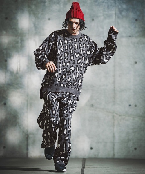 GLIMCLAP（グリムクラップ）の「mn3181-Illusionism Leopard Pattern Knit ニット(192-040-gla-cf)（ニット/セーター・メンズ・ブラック/ベージュ/アイボリー/グレー系その他・S/M/L）」の16枚目の写真