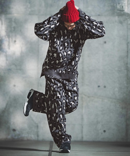 GLIMCLAP（グリムクラップ）の「mn3181-Illusionism Leopard Pattern Knit ニット(192-040-gla-cf)（ニット/セーター・メンズ・ブラック/ベージュ/アイボリー/グレー系その他・S/M/L）」の18枚目の写真