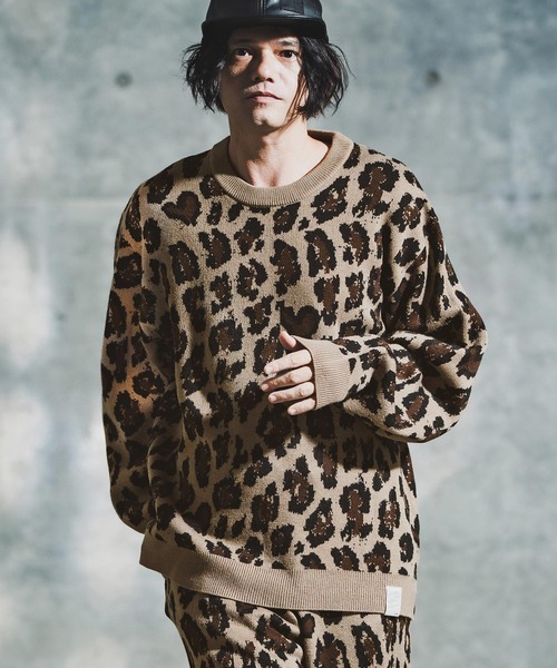 GLIMCLAP（グリムクラップ）の「mn3181-Illusionism Leopard Pattern Knit ニット(192-040-gla-cf)（ニット/セーター・メンズ・ブラック/ベージュ/アイボリー/グレー系その他・S/M/L）」の19枚目の写真